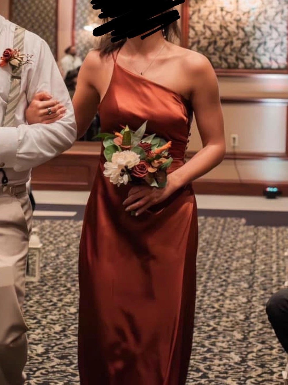 Charmeuse Draped One-Shoulder Bridesmaid Dress